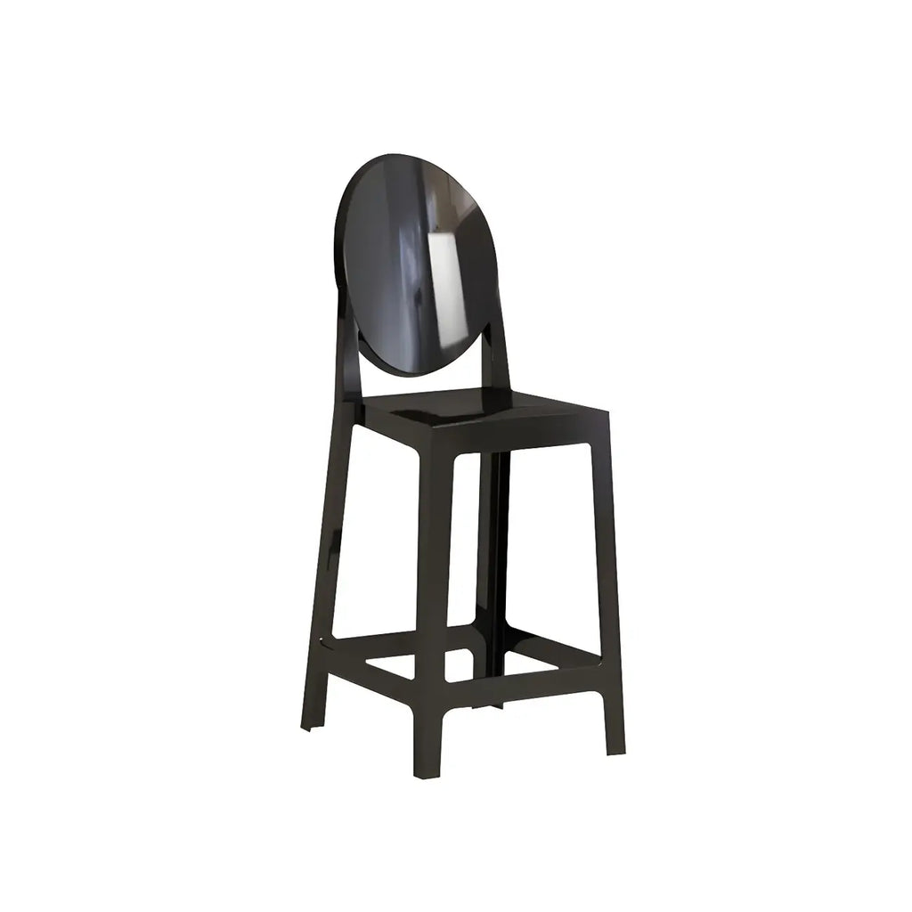 Tabouret de bar moderne en acrylique lisse et élégant avec dossier circulaire
