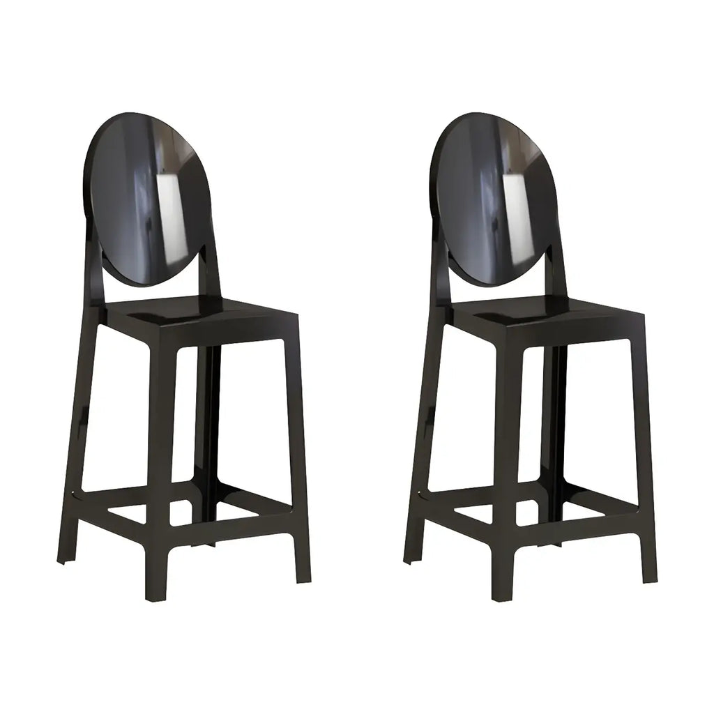 Tabouret de bar moderne en acrylique lisse et élégant avec dossier circulaire