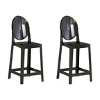 Tabouret de bar moderne en acrylique lisse et élégant avec dossier circulaire