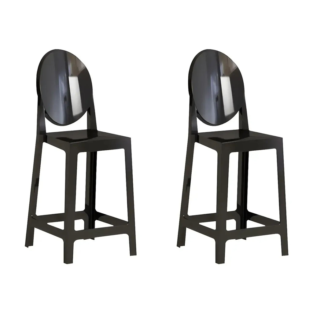 Tabouret de bar moderne en acrylique lisse et élégant avec dossier circulaire