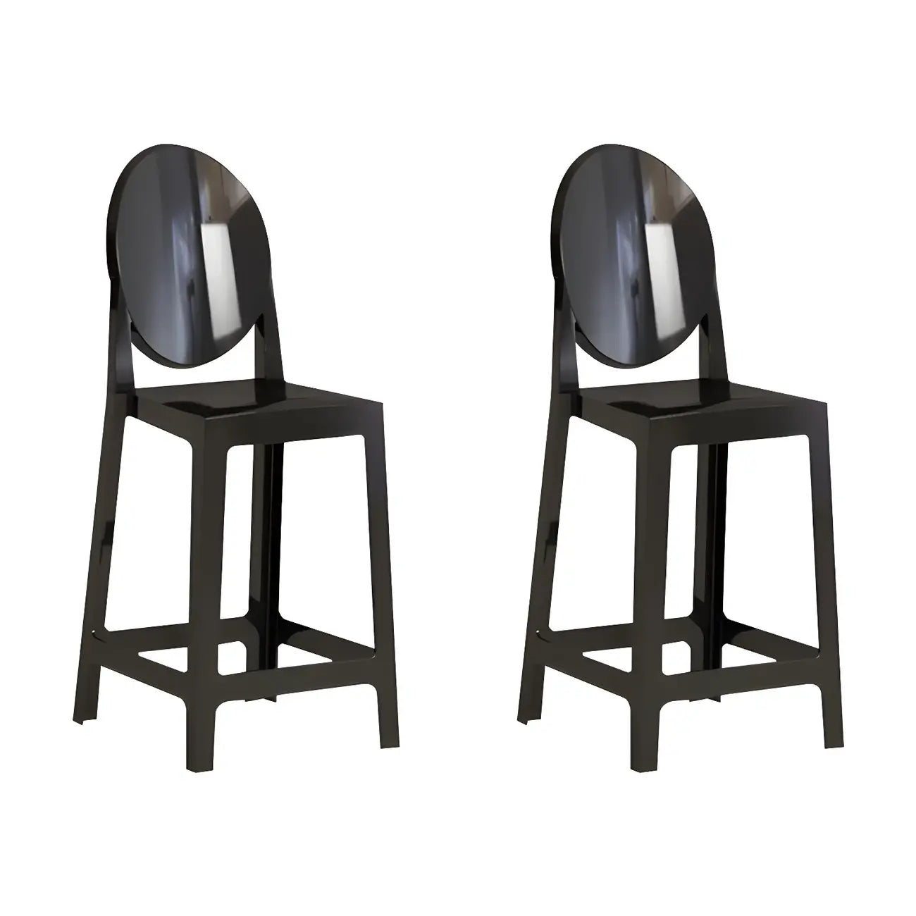 Tabouret de bar moderne en acrylique lisse et élégant avec dossier circulaire