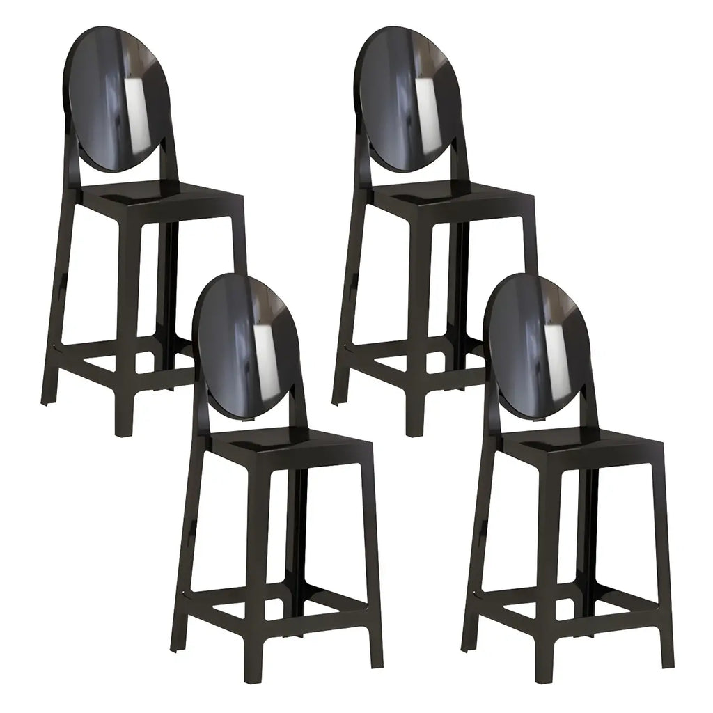 Tabouret de bar moderne en acrylique lisse et élégant avec dossier circulaire