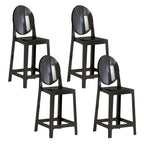 Tabouret de bar moderne en acrylique lisse et élégant avec dossier circulaire
