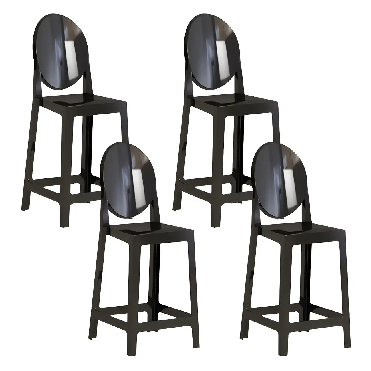 Tabouret de bar moderne en acrylique lisse et élégant avec dossier circulaire