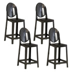 Tabouret de bar moderne en acrylique lisse et élégant avec dossier circulaire