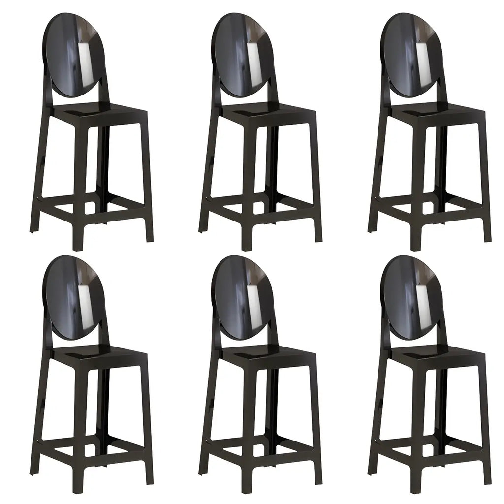 Tabouret de bar moderne en acrylique lisse et élégant avec dossier circulaire