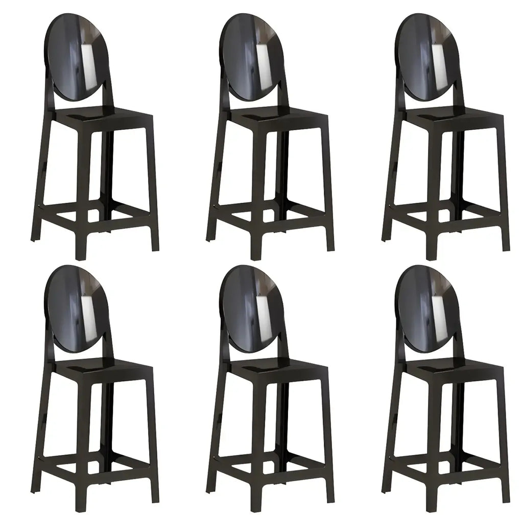 Tabouret de bar moderne en acrylique lisse et élégant avec dossier circulaire