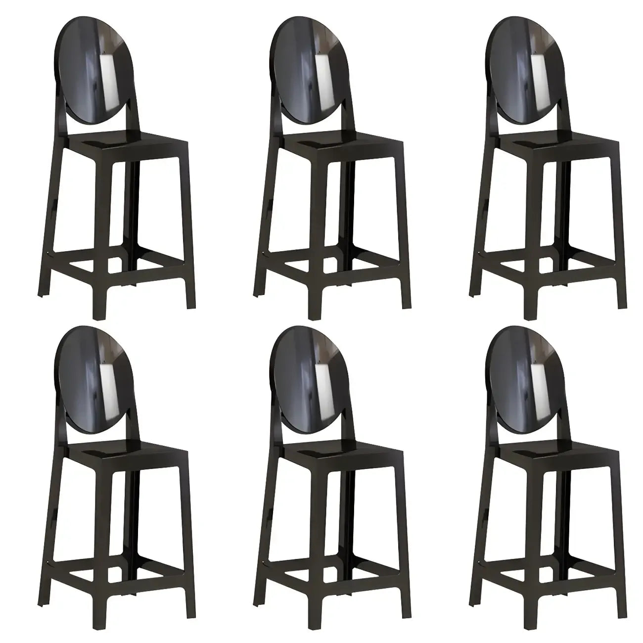 Tabouret de bar moderne en acrylique lisse et élégant avec dossier circulaire