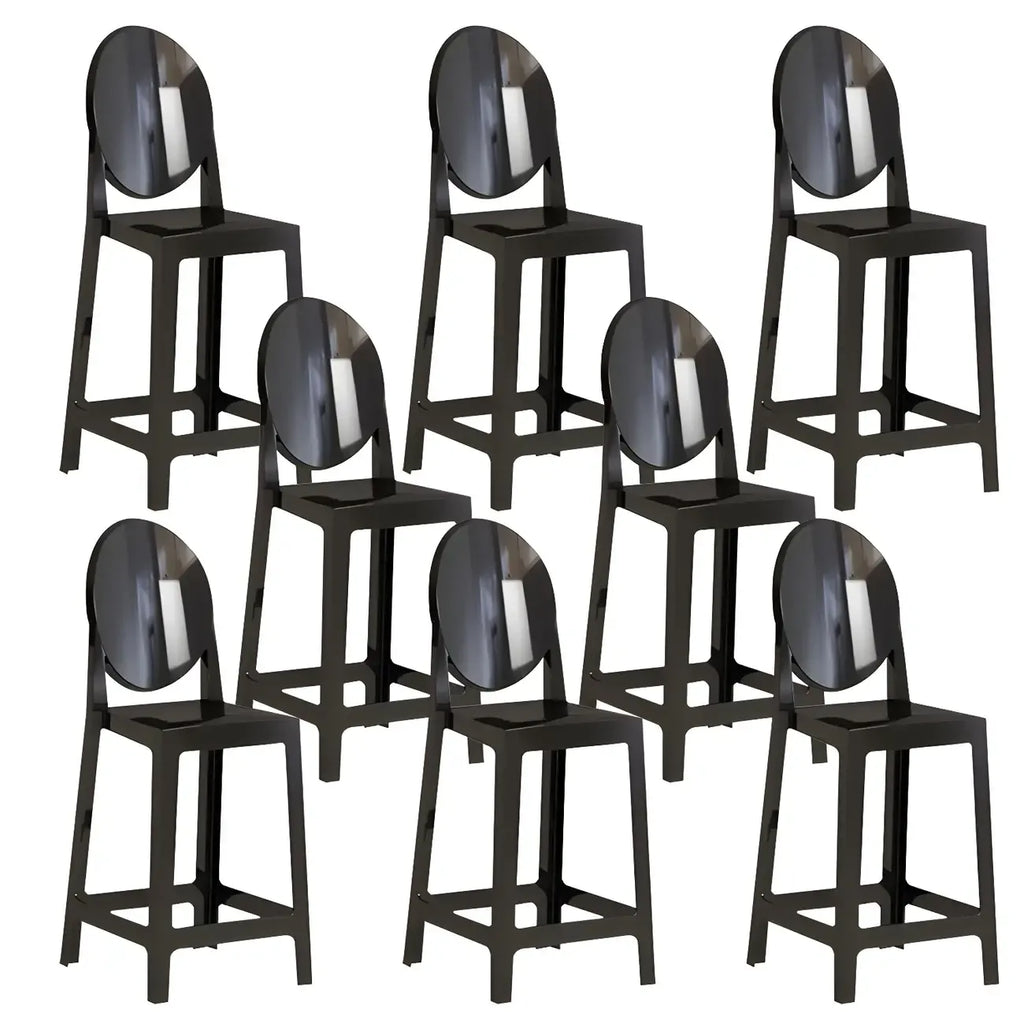 Tabouret de bar moderne en acrylique lisse et élégant avec dossier circulaire
