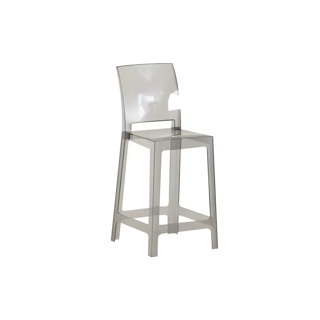 Tabouret de bar moderne en acrylique lisse et élégant avec dossier circulaire