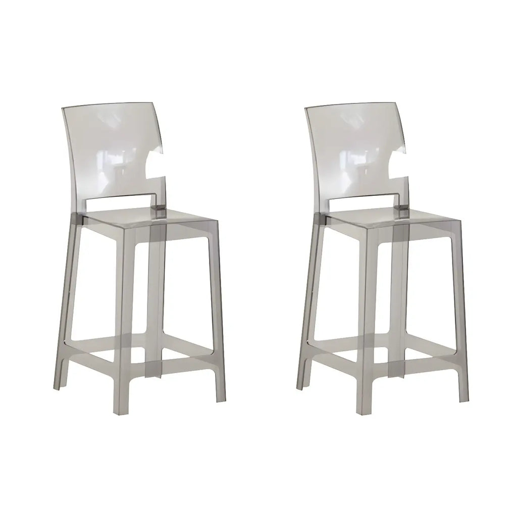 Tabouret de bar moderne en acrylique lisse et élégant avec dossier circulaire