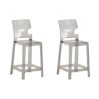 Tabouret de bar moderne en acrylique lisse et élégant avec dossier circulaire