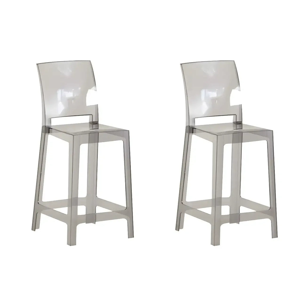Tabouret de bar moderne en acrylique lisse et élégant avec dossier circulaire