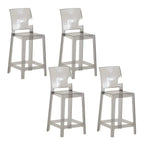 Tabouret de bar moderne en acrylique lisse et élégant avec dossier circulaire