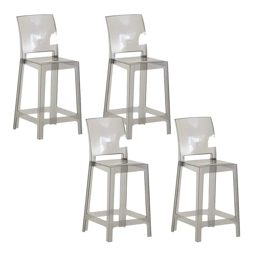 Tabouret de bar moderne en acrylique lisse et élégant avec dossier circulaire