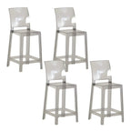 Tabouret de bar moderne en acrylique lisse et élégant avec dossier circulaire