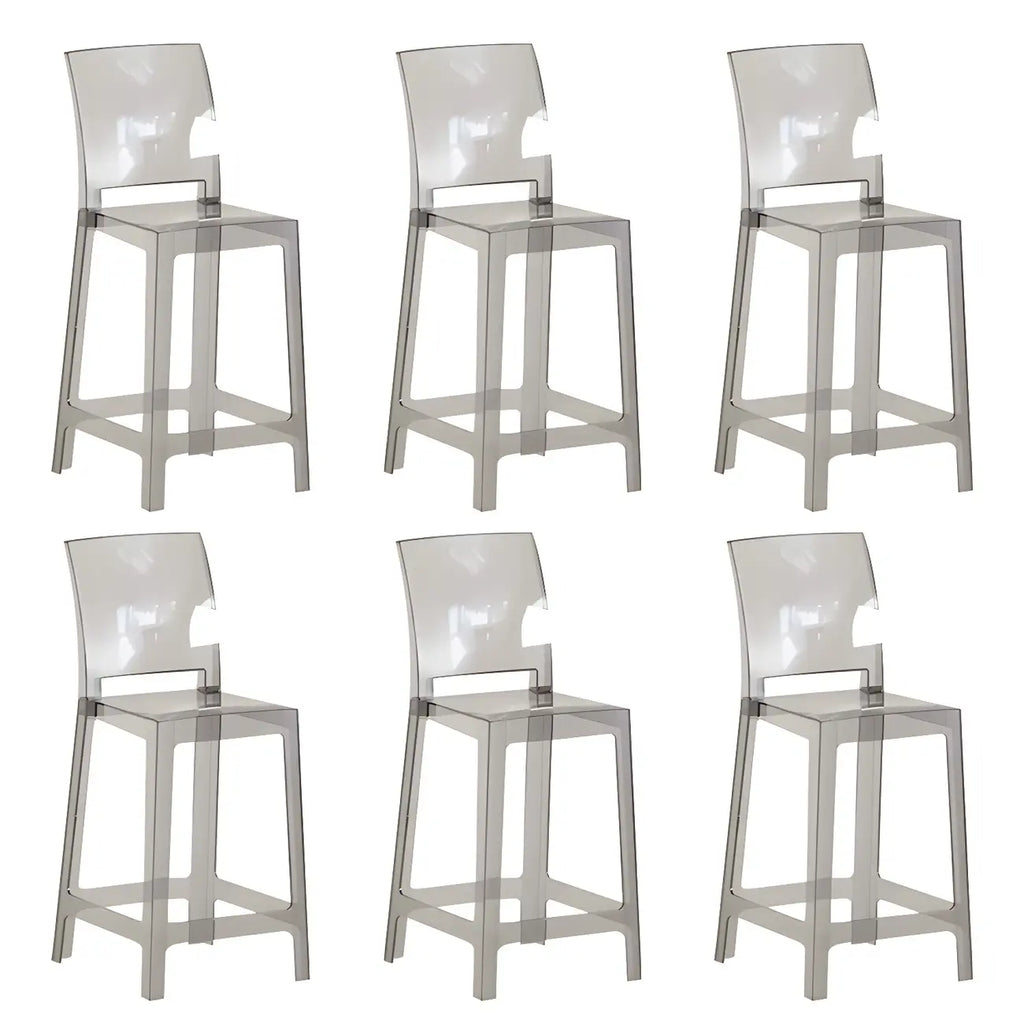 Tabouret de bar moderne en acrylique lisse et élégant avec dossier circulaire