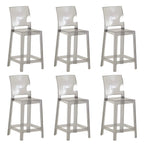 Tabouret de bar moderne en acrylique lisse et élégant avec dossier circulaire