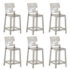 Tabouret de bar moderne en acrylique lisse et élégant avec dossier circulaire