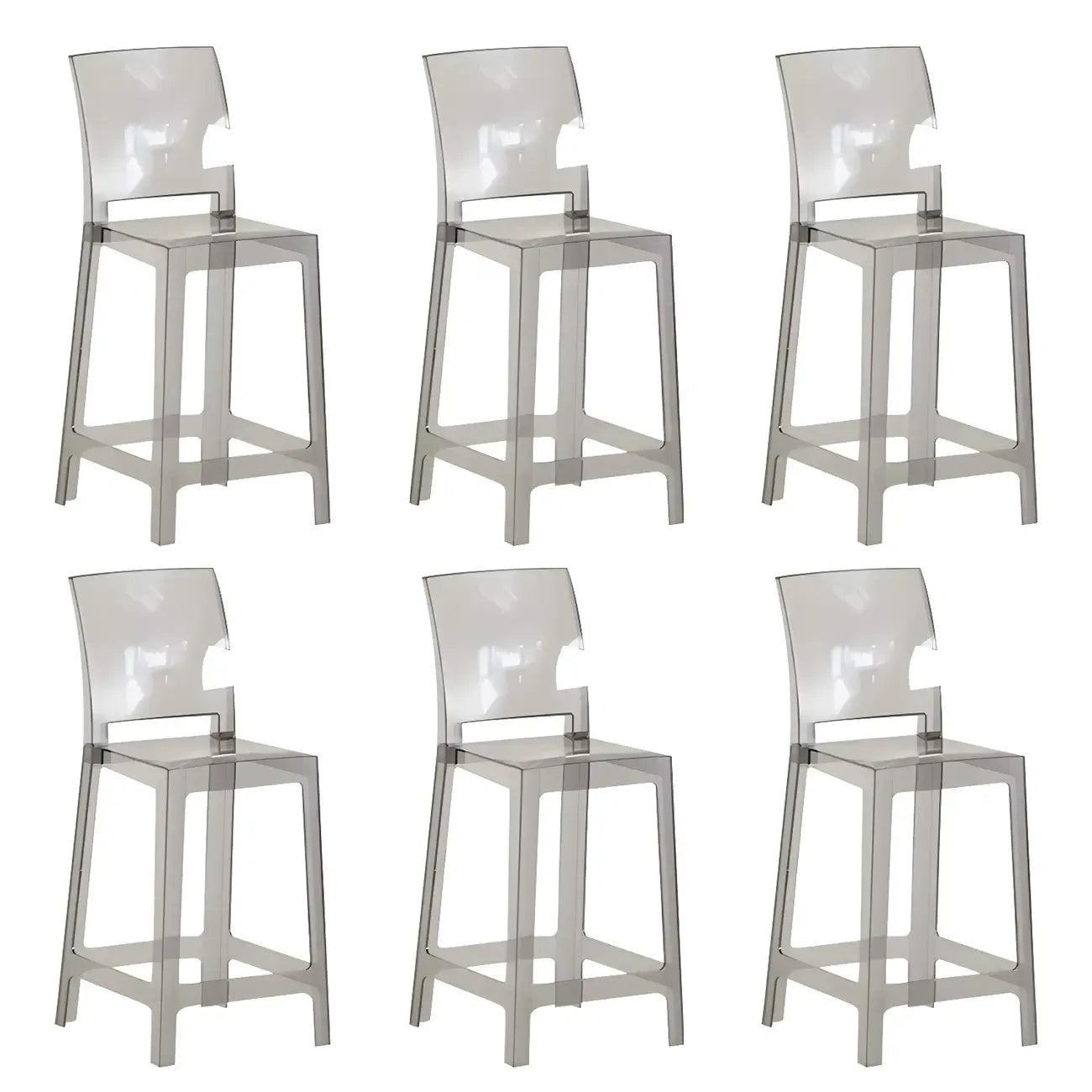 Tabouret de bar moderne en acrylique lisse et élégant avec dossier circulaire