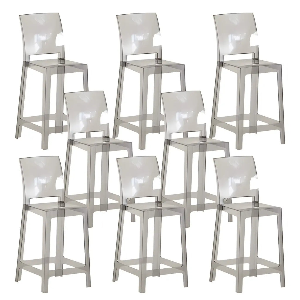 Tabouret de bar moderne en acrylique lisse et élégant avec dossier circulaire