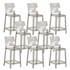 Tabouret de bar moderne en acrylique lisse et élégant avec dossier circulaire
