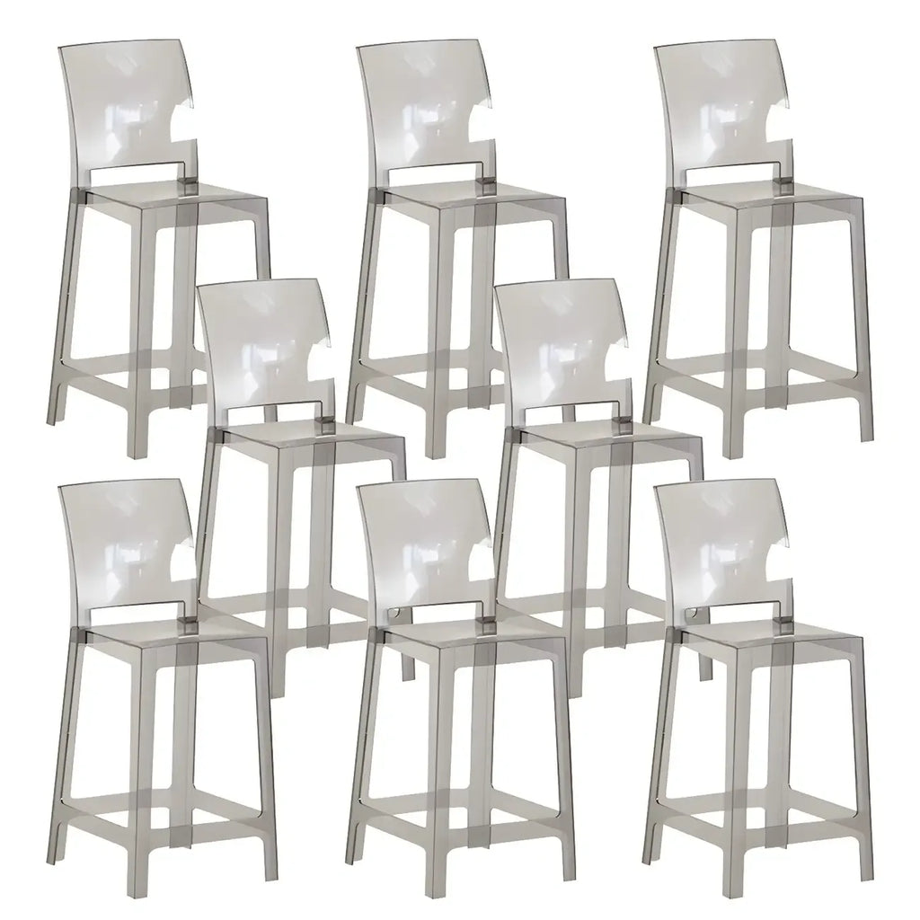 Tabouret de bar moderne en acrylique lisse et élégant avec dossier circulaire