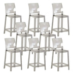 Tabouret de bar moderne en acrylique lisse et élégant avec dossier circulaire