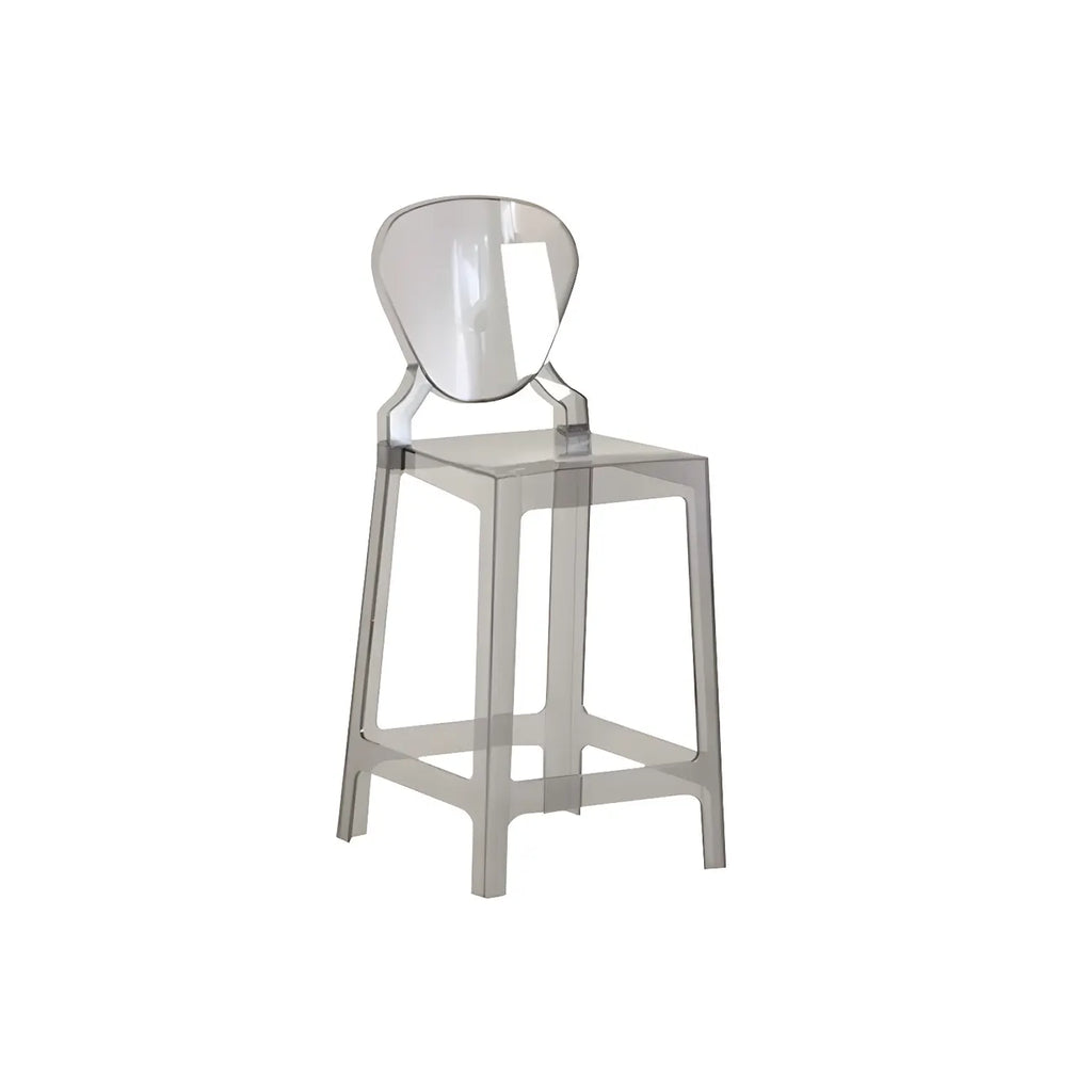 Tabouret de bar moderne en acrylique lisse et élégant avec dossier circulaire