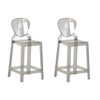 Tabouret de bar moderne en acrylique lisse et élégant avec dossier circulaire