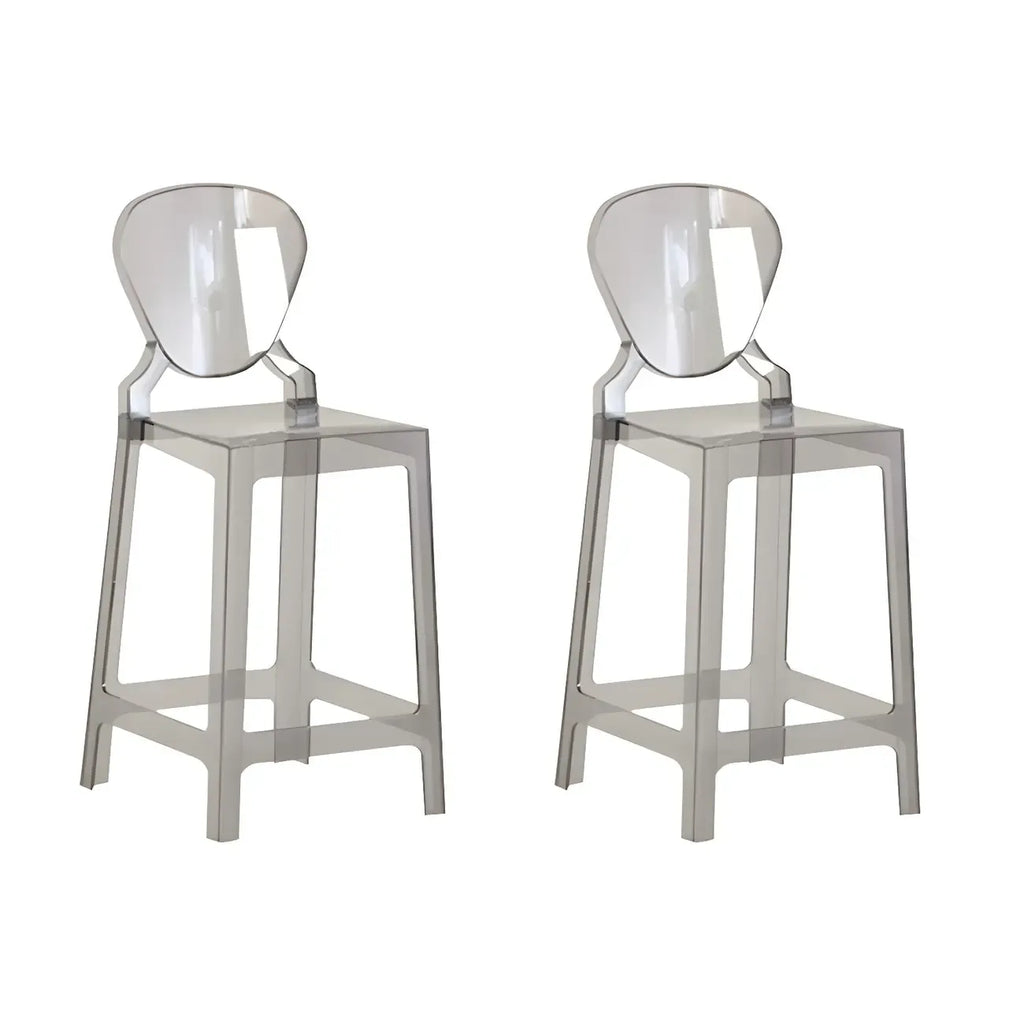 Tabouret de bar moderne en acrylique lisse et élégant avec dossier circulaire