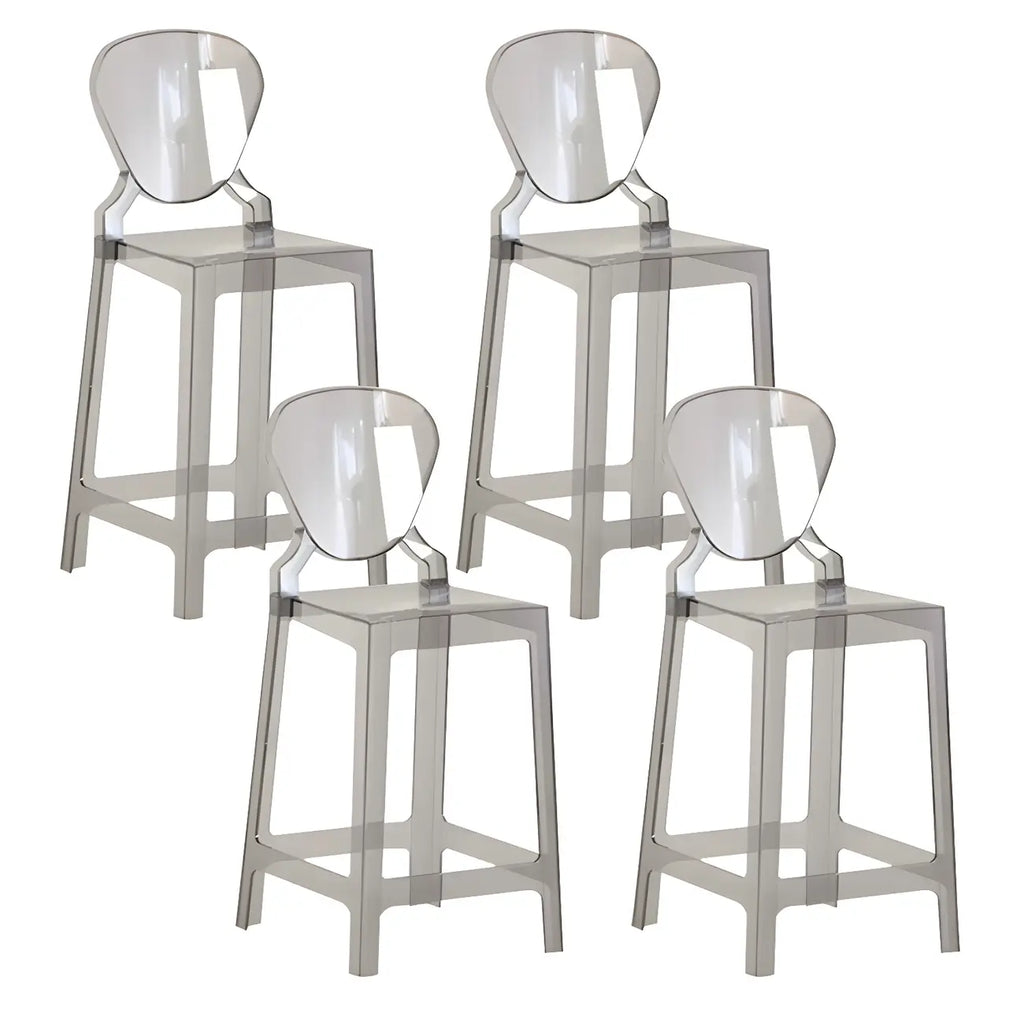 Tabouret de bar moderne en acrylique lisse et élégant avec dossier circulaire