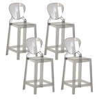 Tabouret de bar moderne en acrylique lisse et élégant avec dossier circulaire