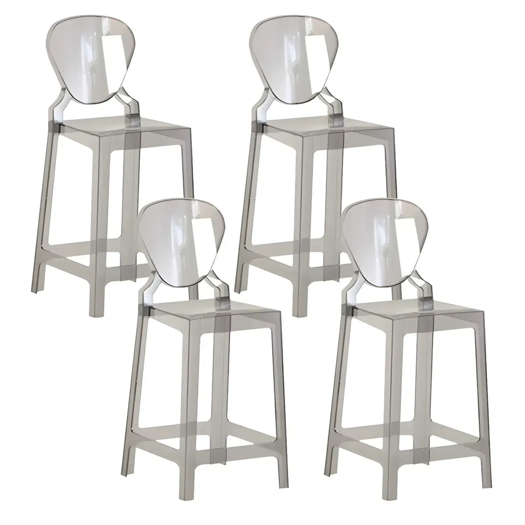 Tabouret de bar moderne en acrylique lisse et élégant avec dossier circulaire