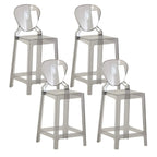 Tabouret de bar moderne en acrylique lisse et élégant avec dossier circulaire