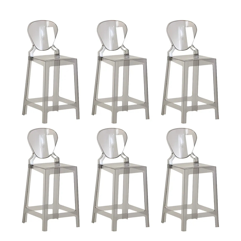 Tabouret de bar moderne en acrylique lisse et élégant avec dossier circulaire