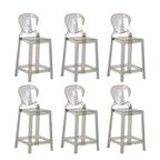 Tabouret de bar moderne en acrylique lisse et élégant avec dossier circulaire