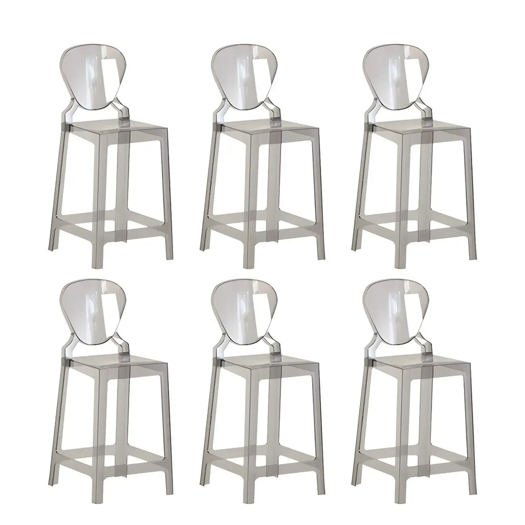 Tabouret de bar moderne en acrylique lisse et élégant avec dossier circulaire