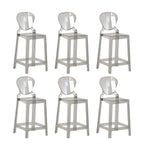 Tabouret de bar moderne en acrylique lisse et élégant avec dossier circulaire