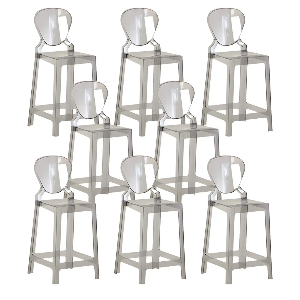 Tabouret de bar moderne en acrylique lisse et élégant avec dossier circulaire