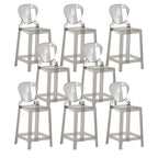 Tabouret de bar moderne en acrylique lisse et élégant avec dossier circulaire