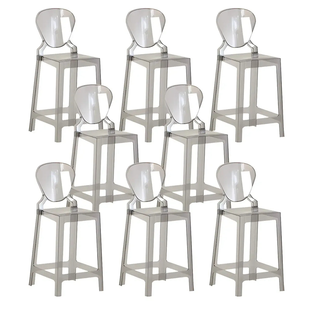 Tabouret de bar moderne en acrylique lisse et élégant avec dossier circulaire