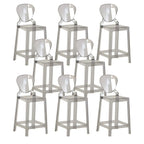 Tabouret de bar moderne en acrylique lisse et élégant avec dossier circulaire