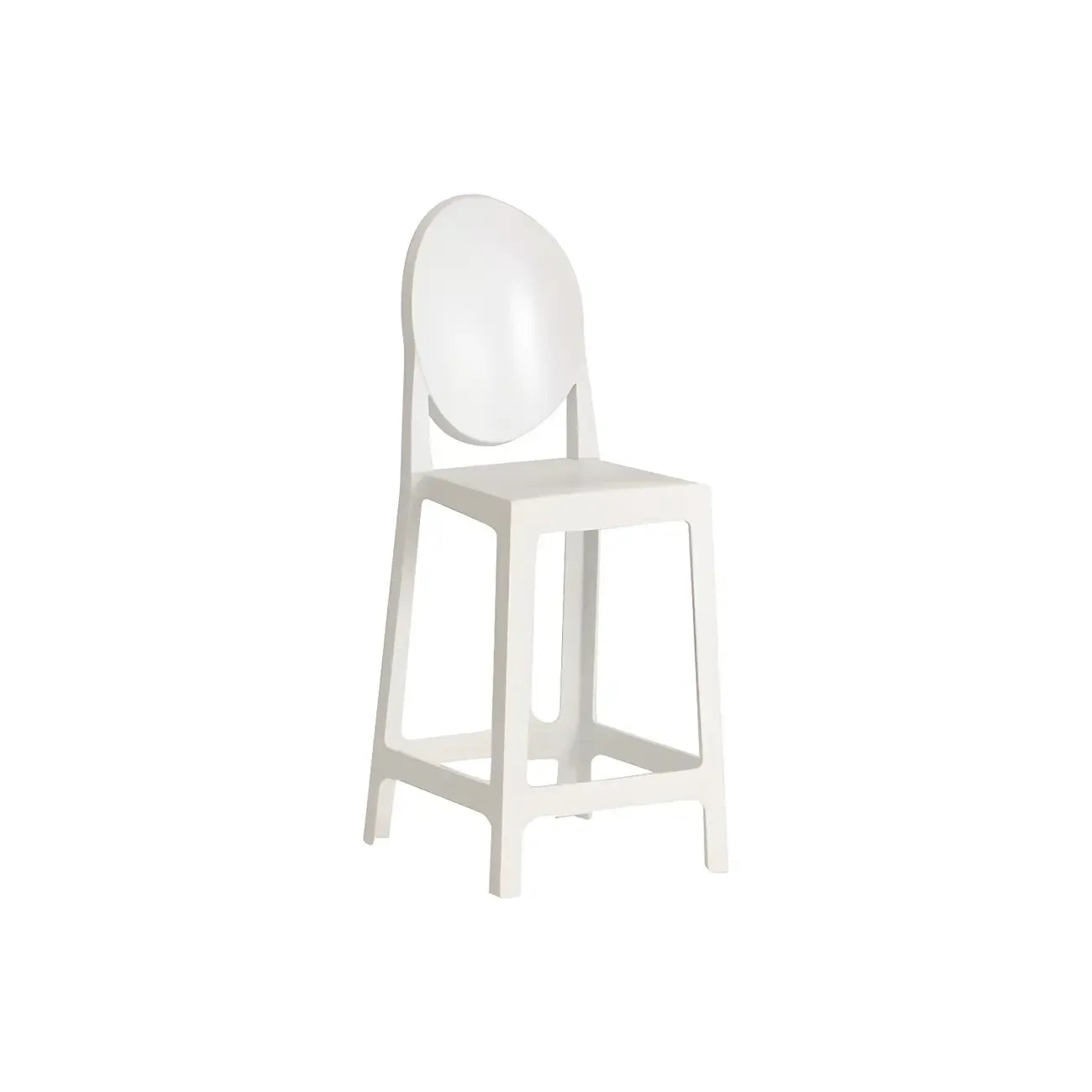 Tabouret de bar moderne en acrylique lisse et élégant avec dossier circulaire