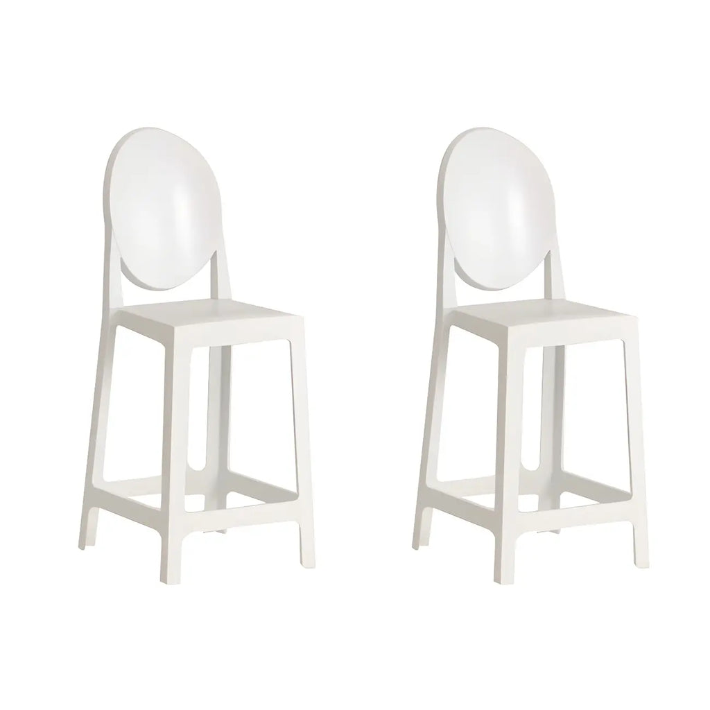 Tabouret de bar moderne en acrylique lisse et élégant avec dossier circulaire