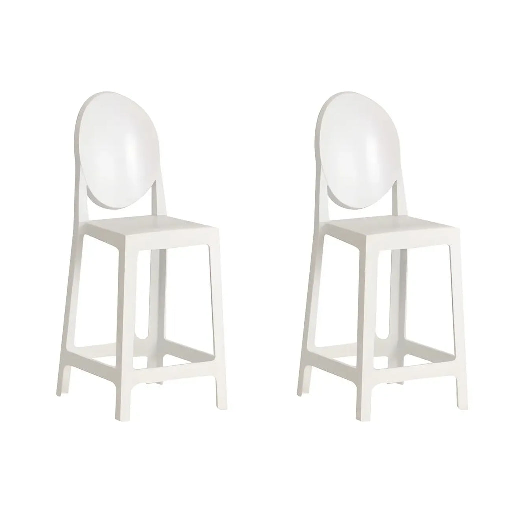 Tabouret de bar moderne en acrylique lisse et élégant avec dossier circulaire