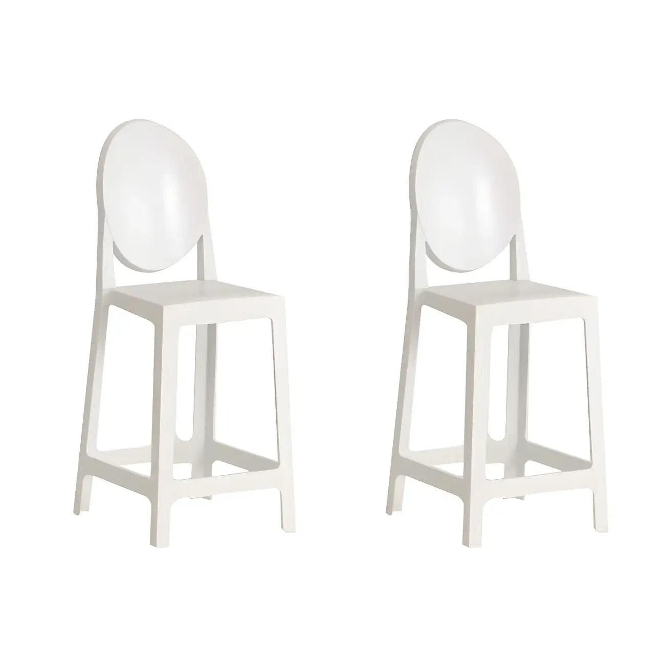 Tabouret de bar moderne en acrylique lisse et élégant avec dossier circulaire