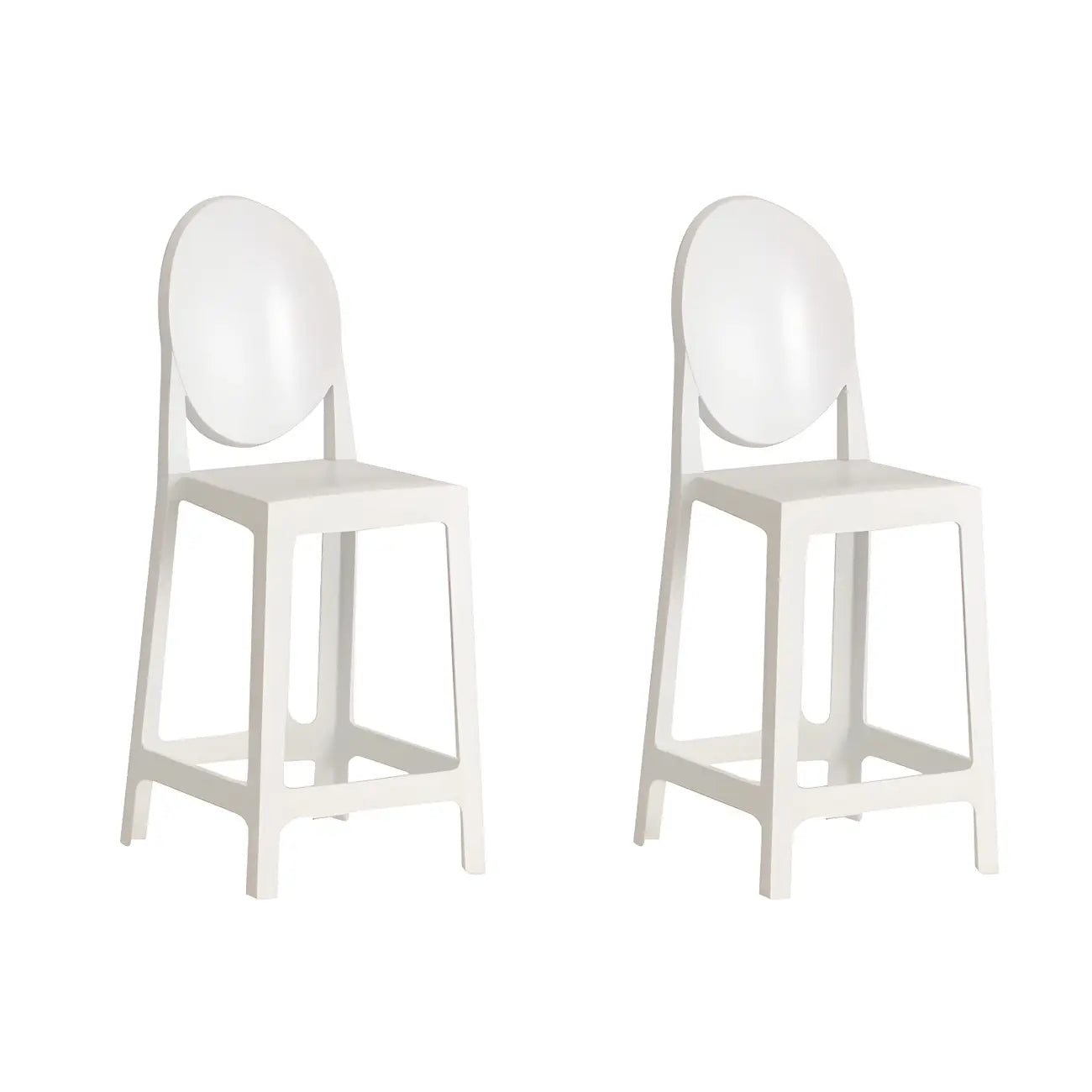 Tabouret de bar moderne en acrylique lisse et élégant avec dossier circulaire