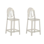 Tabouret de bar moderne en acrylique lisse et élégant avec dossier circulaire