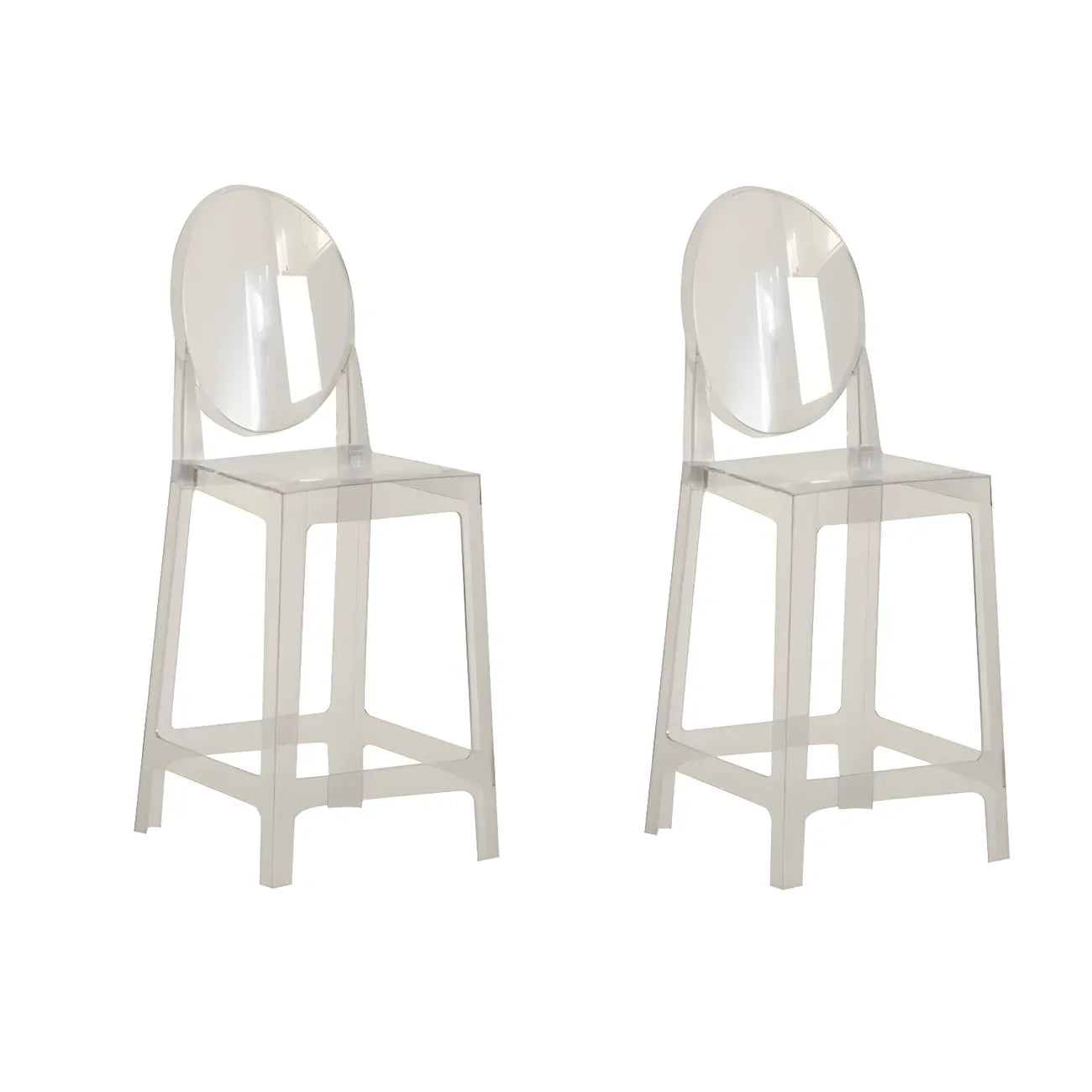 Tabouret de bar moderne en acrylique lisse et élégant avec dossier circulaire